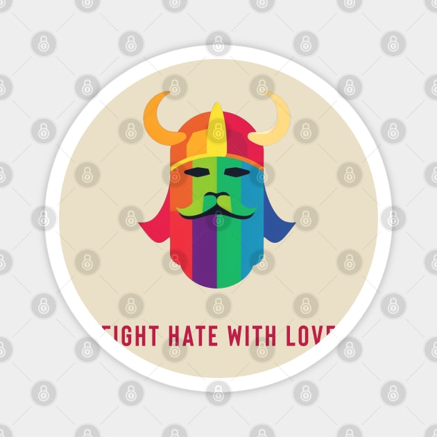 Fight Hate with Love Magnet by Retro Travel Design